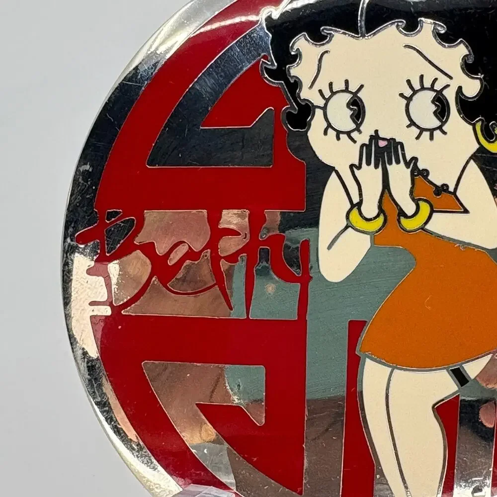 Betty Boop Belt Buckle 2010 King Features Red Silver Round Metal